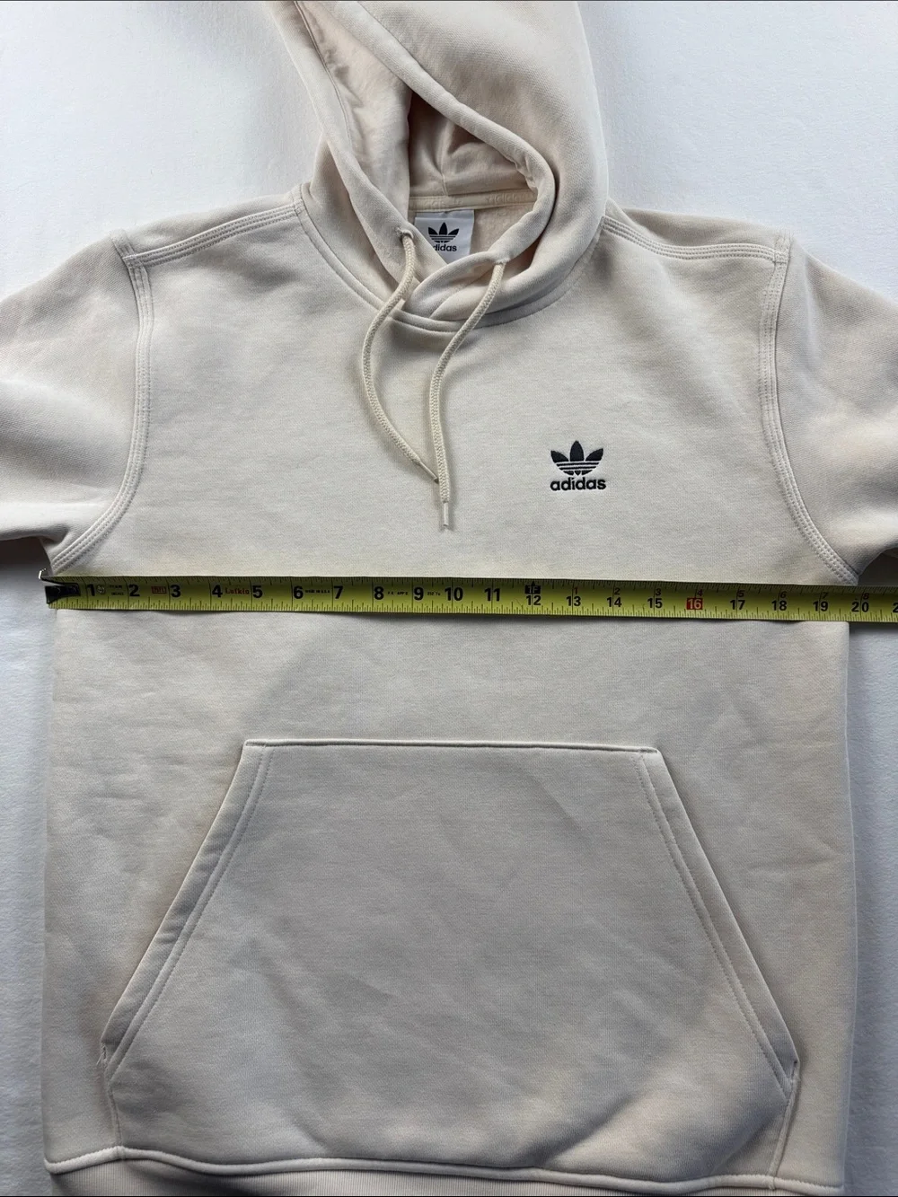 adidas Cream Trefoil Pullover Hoodie sz Medium
